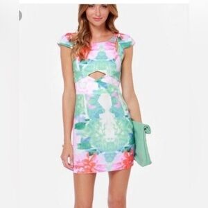 L'Atiste by Amy Watercolor Cutout Mini Dress‎